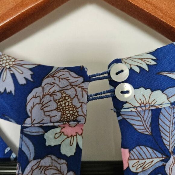 Abel The Label Anthropologie Blue Bell Cottage Floral Maxi Dress sz S‎ - Picture 4 of 6